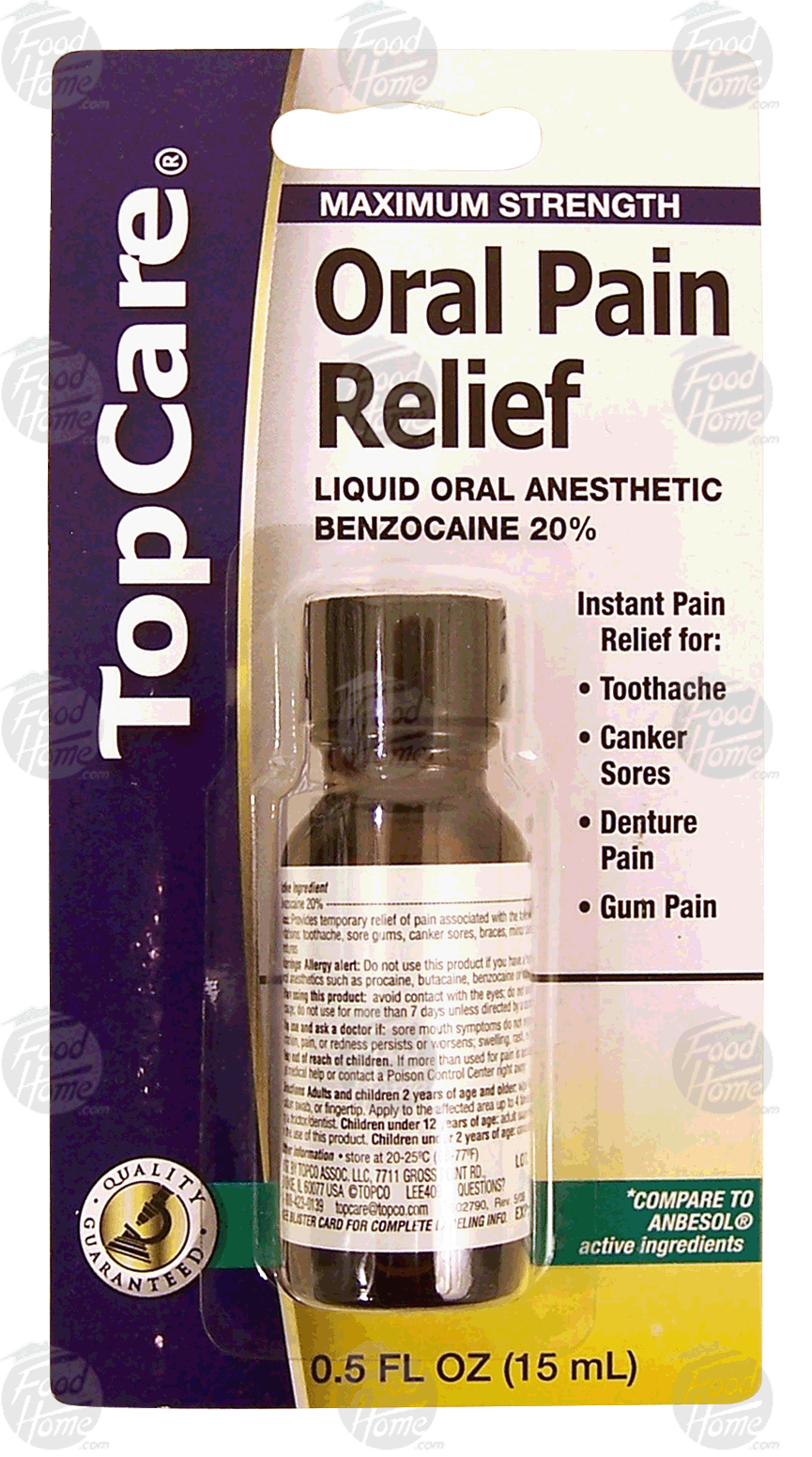 Top Care  maximum strength oral pain relief, benzocaine 20% Full-Size Picture